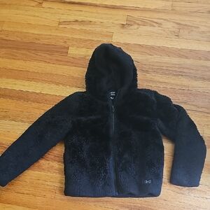 Black Fuzzy Hooded Jacket